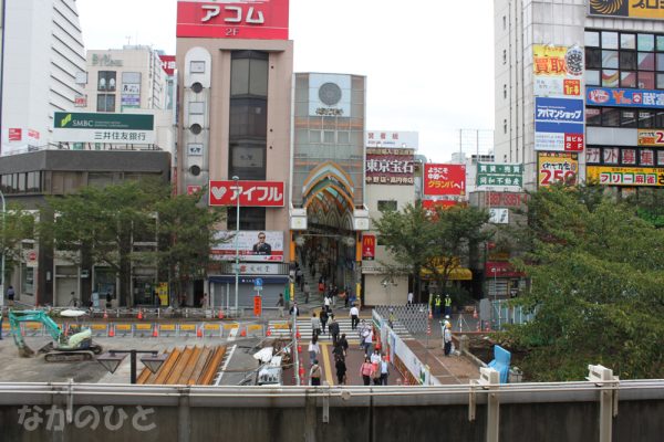 中野駅北口の再開発の風景
