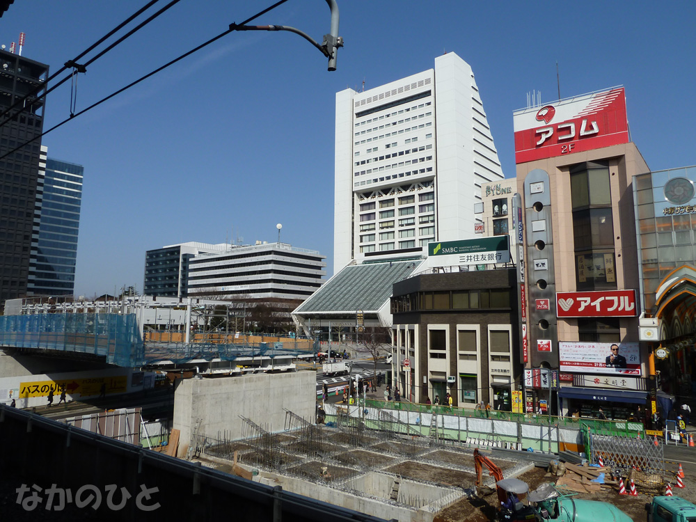 コンクリートの土台が出現した中野駅北口